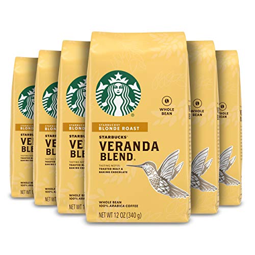 Starbucks Blonde Roast Whole Bean Coffee - Veranda Blend - 100% Arabica - 6 kotti (12 oz. igaüks)