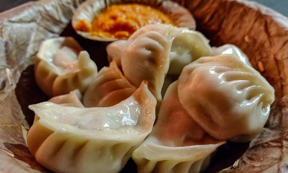 Momos de cuisine de rue indienne