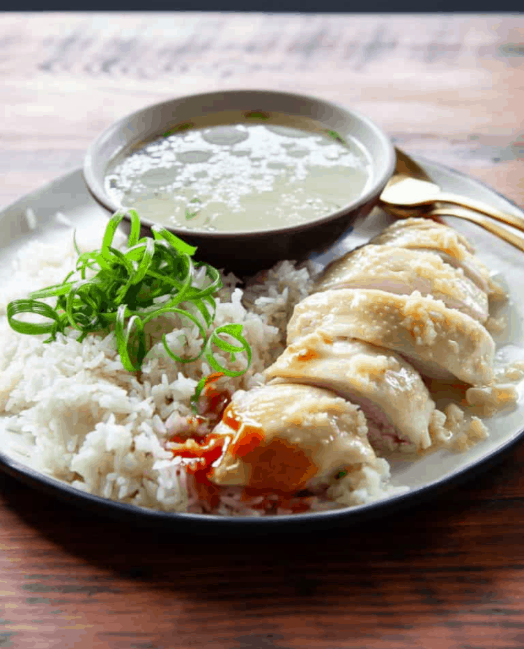 Σιγκαπούρη Street Food Hainanese κοτόπουλο